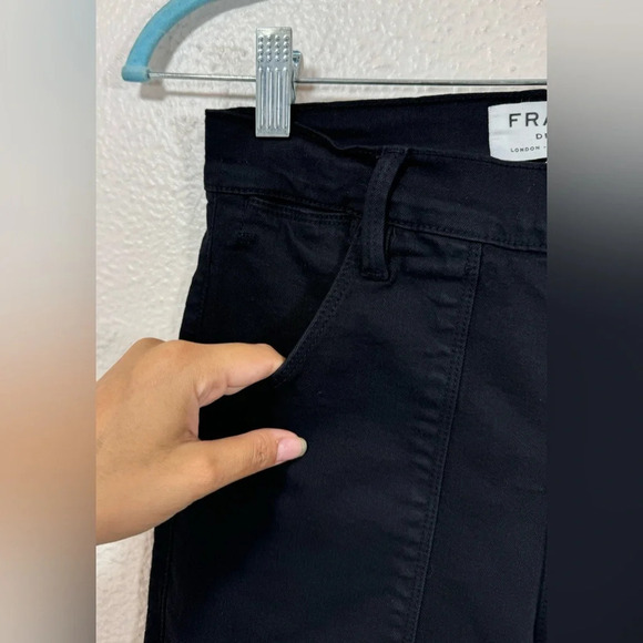 Frame Le Flare de Francoise Jeans Black Side Zip Cotton Blend Pockets Women’s 27 - Picture 8 of 15